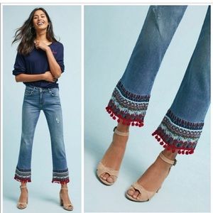 Pilcro and the Letterpress Distressed Embroidered Jeans Size 26